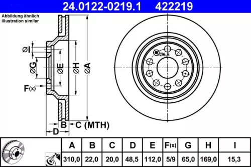 Remschijf ATE 24.0122-0219.1)