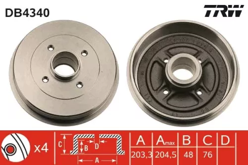 Brake Drum TRW DB4340)