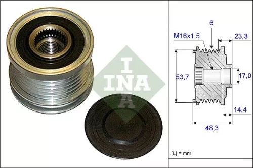Vrijloopkoppeling van de dynamo Schaeffler INA 535 0204 10)