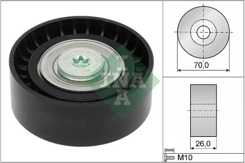Ombuigings-/geleidingspoelie, V-geribbelde riem Schaeffler INA 532 0434 10)