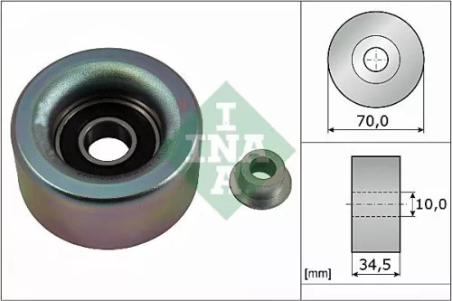 Ombuigings-/geleidingspoelie, V-geribbelde riem Schaeffler INA 532 0590 10)