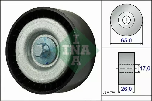 Ombuigings-/geleidingspoelie, V-geribbelde riem Schaeffler INA 532 0777 10)