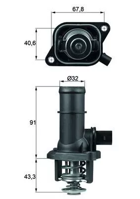 Thermostaat, koelvloeistof MAHLE TI 16 105)