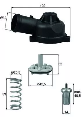 Thermostaat, koelvloeistof MAHLE TI 244 83D)
