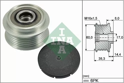 Vrijloopkoppeling van de dynamo Schaeffler INA 535 0289 10)