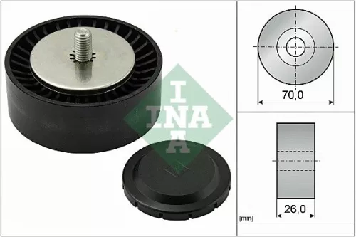 Ombuigings-/geleidingspoelie, V-geribbelde riem Schaeffler INA 532 0553 10)