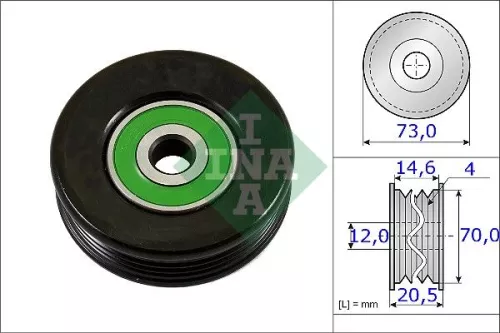 Spanrol, V-geribbelde riem Schaeffler INA 531 0852 10)