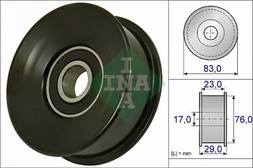 Ombuigings-/geleidingspoelie, V-geribbelde riem Schaeffler INA 532 0730 10)