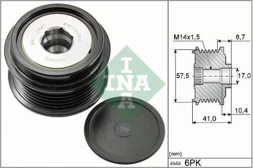 Vrijloopkoppeling van de dynamo Schaeffler INA 535 0282 10)