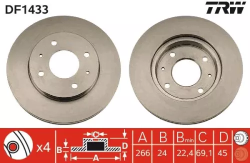 Brake Disc TRW DF1433)