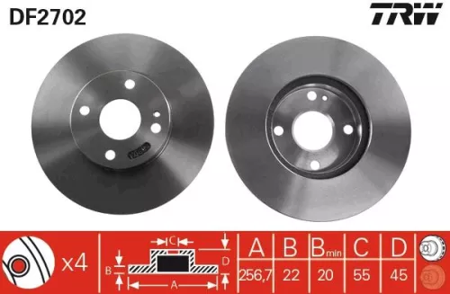 Remschijf TRW DF2702)