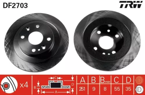 Remschijf TRW DF2703)
