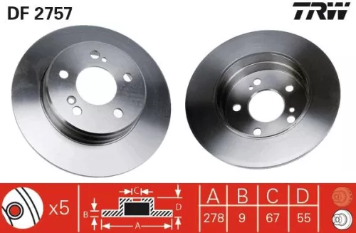Remschijf TRW DF2757)