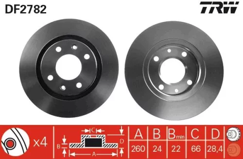 Remschijf TRW DF2782)