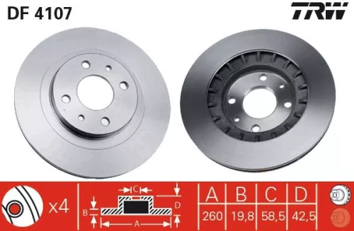 Remschijf TRW DF4107)