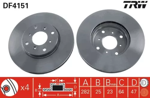 Remschijf TRW DF4151)