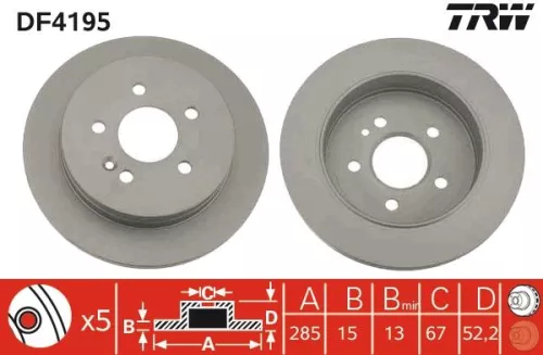 Remschijf TRW DF4195)