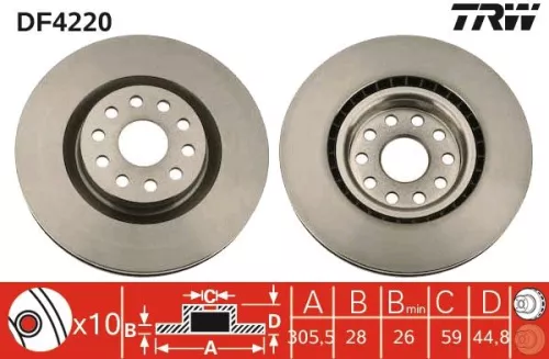 Remschijf TRW DF4220)