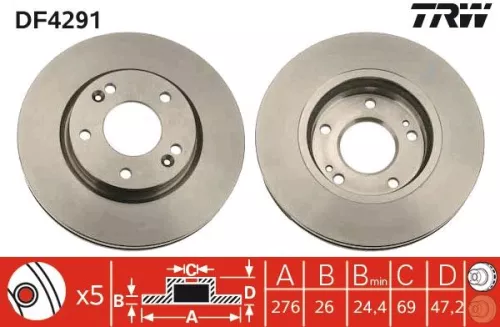 Remschijf TRW DF4291)