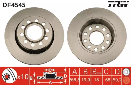 Remschijf TRW DF4545)