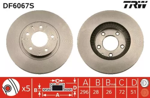 Remschijf TRW DF6067S)