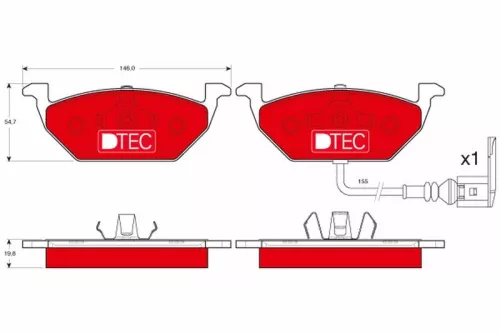 Brake Pad Set, disc brake TRW GDB1386DTE)