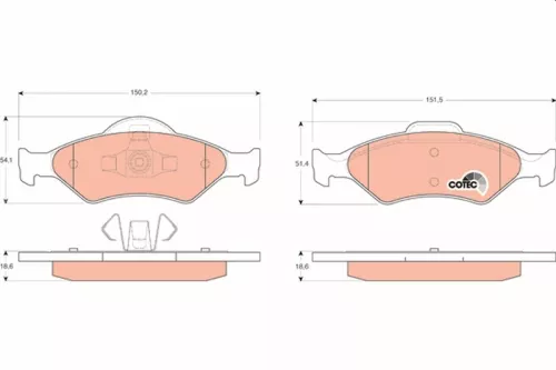 Brake Pad Set, disc brake TRW GDB1418)