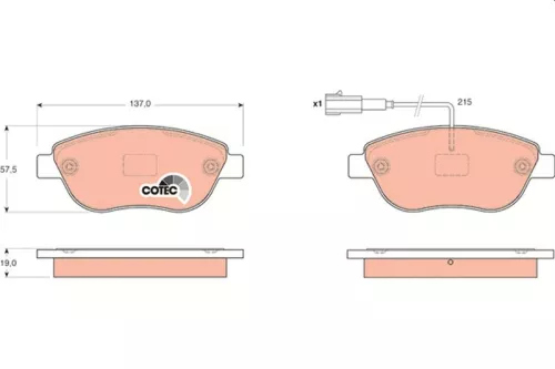 Brake Pad Set, disc brake TRW GDB1655)