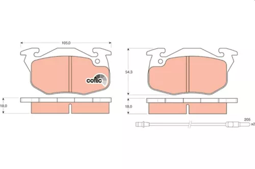 Brake Pad Set, disc brake TRW GDB327)
