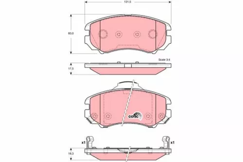 Brake Pad Set, disc brake TRW GDB3386)