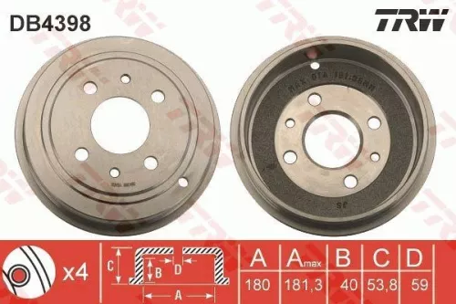 Brake Drum TRW DB4398)