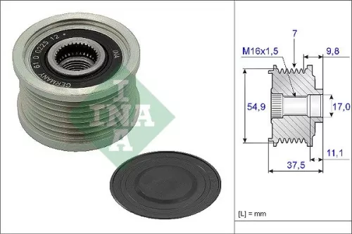 Vrijloopkoppeling van de dynamo Schaeffler INA 535 0235 10)