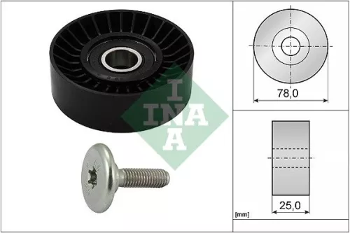 Ombuigings-/geleidingspoelie, V-geribbelde riem Schaeffler INA 532 0439 10)