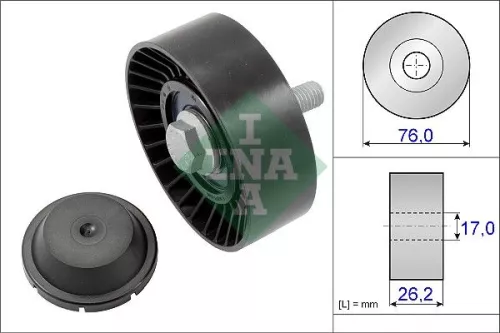 Ombuigings-/geleidingspoelie, V-geribbelde riem Schaeffler INA 532 0632 10)