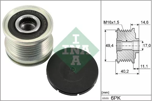 Alternator Freewheel Clutch Schaeffler INA 535 0124 10)