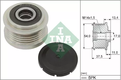 Vrijloopkoppeling van de dynamo Schaeffler INA 535 0278 10)