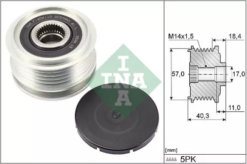 Vrijloopkoppeling van de dynamo Schaeffler INA 535 0295 10)