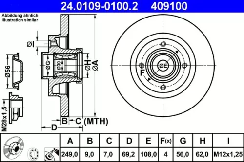 Brake Disc ATE 24.0109-0100.2)