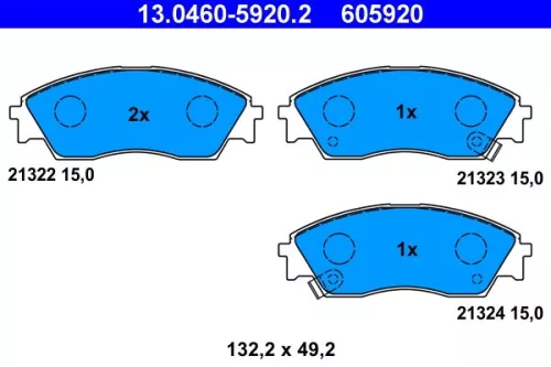Brake Pad Set, disc brake ATE 13.0460-5920.2)