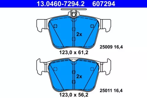 Brake Pad Set, disc brake ATE 13.0460-7294.2)