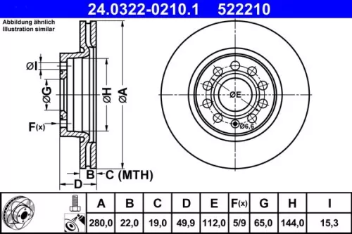 Brake Disc ATE 24.0322-0210.1)
