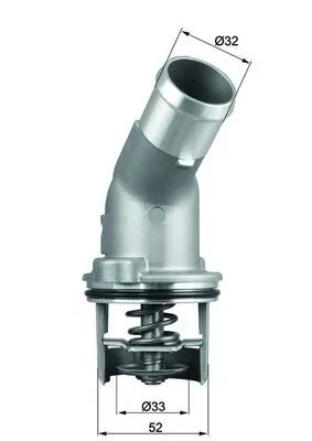 Thermostaat, koelvloeistof MAHLE TI 205 92D)