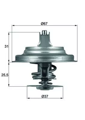 Thermostaat, koelvloeistof MAHLE TX 25 71D)