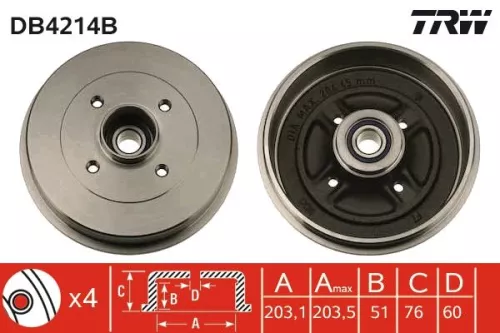 Brake Drum TRW DB4214B)