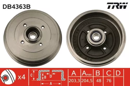 Brake Drum TRW DB4363B)