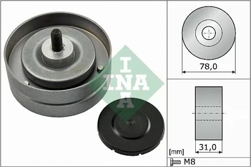 Ombuigings-/geleidingspoelie, V-geribbelde riem Schaeffler INA 532 0463 10)