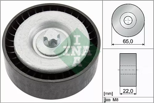 Ombuigings-/geleidingspoelie, V-geribbelde riem Schaeffler INA 532 0667 10)