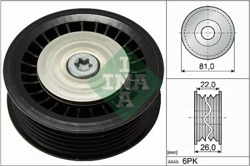 Ombuigings-/geleidingspoelie, V-geribbelde riem Schaeffler INA 532 0678 10)