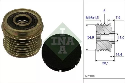 Vrijloopkoppeling van de dynamo Schaeffler INA 535 0176 10)