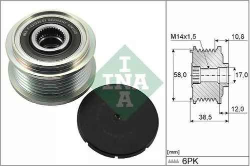 Vrijloopkoppeling van de dynamo Schaeffler INA 535 0303 10)
